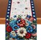Memorial Day Patriotic 4th of July Table Runner – Red White and Blue Flowers Table Decor, Veterans Day & Independence Day Decorations for Home Kitchen Table, 13×72” – Perfect 4th of July TableTop Decor